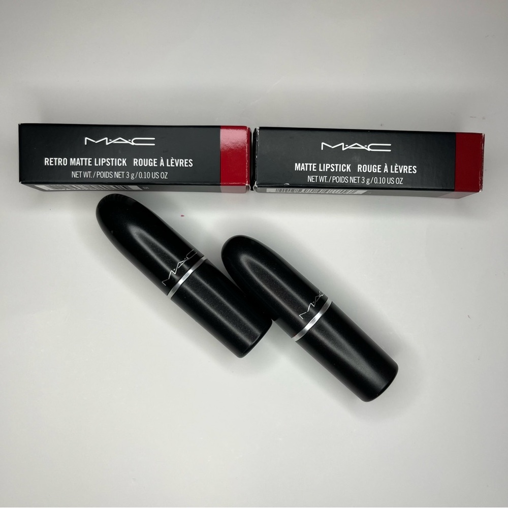 MAC Cosmetics Ruby Woo and Russian Red Lipsticks